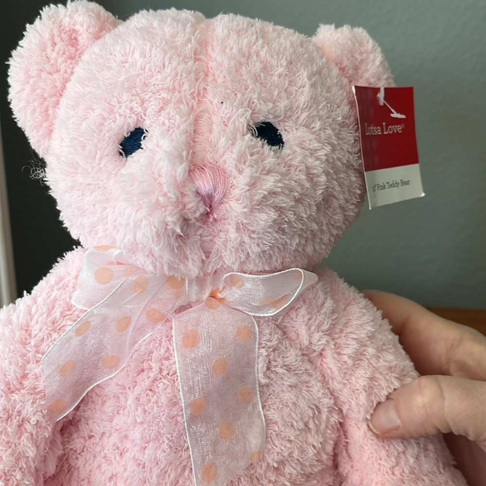 Napco soft cuddly pink teddy bear 12”, suitable for all ages, pristine condition - Picture 3 of 9